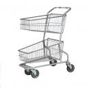 AOD1008-Double-basket shopping trolley